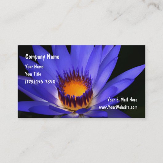 Floral Botanical Water Flower Business Cards Visitekaartje (Voorkant)
