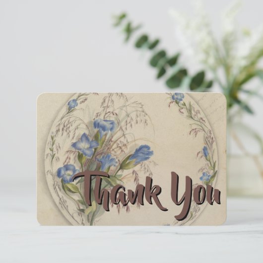 Floral Botanical Waterverf Classic Bedankt (Staand voorkant)