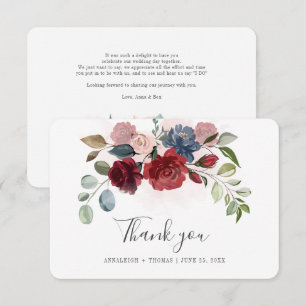 Floral Botanical Wedding Dank u Notitiekaartje