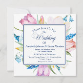 Floral Botanical Wedding Invitation Kaart (Voorkant)