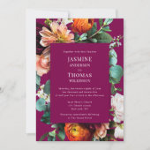 Floral  Botanical Wedding Invitation Kaart (Voorkant)