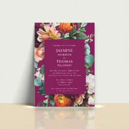 Floral  Botanical Wedding Invitation Kaart