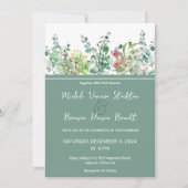 Floral Botanical Wedding Invitation Kaart (Voorkant)