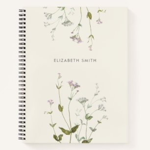 Floral Botanical Wildflower gepersonaliseerd Notitieboek
