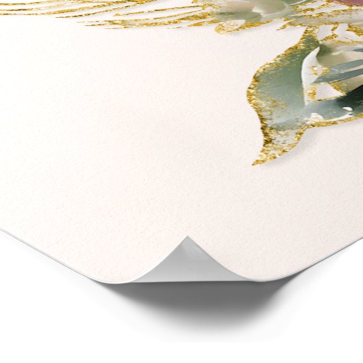 Floral Botanical Winter Roos Welkom Vrijgezellenfe Poster (Hoek)