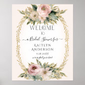 Floral Botanical Winter Roos Welkom Vrijgezellenfe Poster (Voorkant)