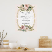 Floral Botanical Winter Roos Welkom Vrijgezellenfe Poster (Keuken)