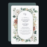 Floral Botanical Winter Wedding Invitation Kaart<br><div class="desc">Floral Botanical Winter Wedding Invitation</div>