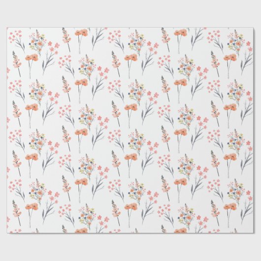 Floral Botanical Wrapping Paper Cadeaupapier (Vlak)