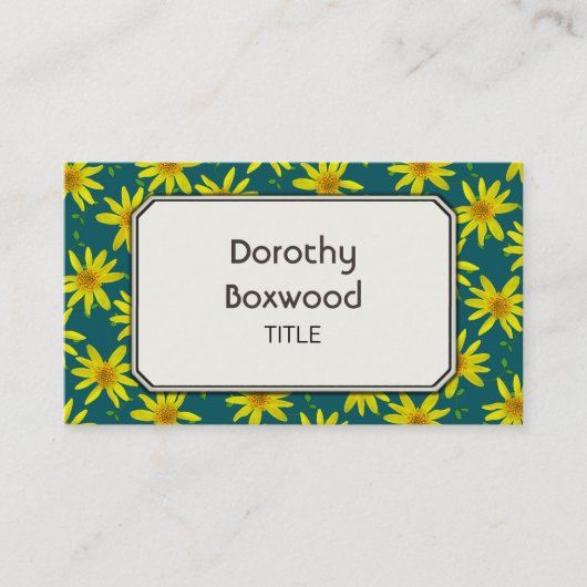 Floral Botanical Yellow Wilde bloemen Visitekaartje (Voorkant)