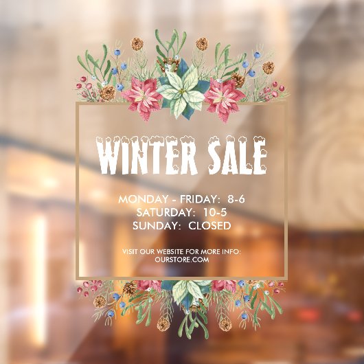 Floral Botanicals Winter Sale Raamsticker (Vel 2)