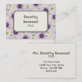 Floral botanisch blauw Paars Geranium  Visitekaartje (Voorkant / Achterkant)