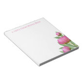 Floral botanisch eenvoudige roze pinda's legant notitieblok (Schuin)