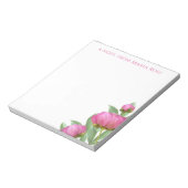 Floral botanisch eenvoudige roze pinda's legant notitieblok (Linkerzijde)