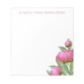 Floral botanisch eenvoudige roze pinda's legant notitieblok (Voorkant)