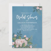 Floral Botanisch Elegant Bleek Roze  Roos Kaart (Voorkant)