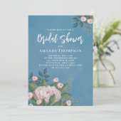 Floral Botanisch Elegant Bleek Roze  Roos Kaart (Staand voorkant)