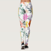 Floral botanische aanjager van moderne Waterverf Leggings (Achterkant)