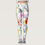 Floral botanische aanjager van moderne Waterverf Leggings<br><div class="desc">Floral botanische bloemen van de moderne Waterverf</div>