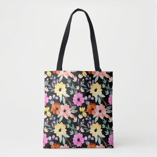 Floral botanische aanjager van moderne Waterverf Tote Bag (Voorkant)