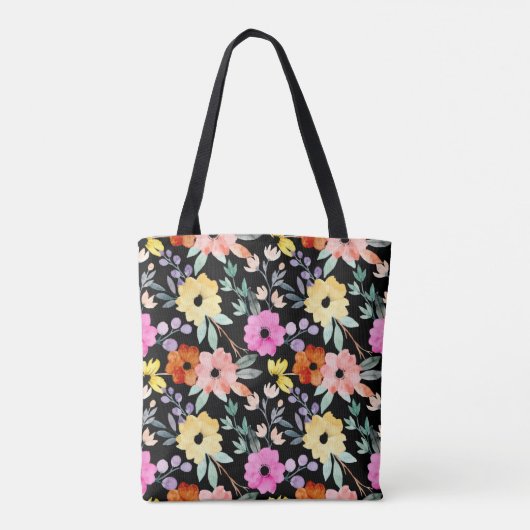 Floral botanische aanjager van moderne Waterverf Tote Bag (Achterkant)