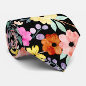 Floral botanische bloemen nek T Stropdas (Opgerold)