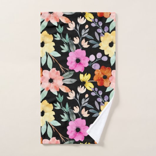 Floral botanische bloemen van de moderne Waterverf Bad Handdoek (Handdoek)