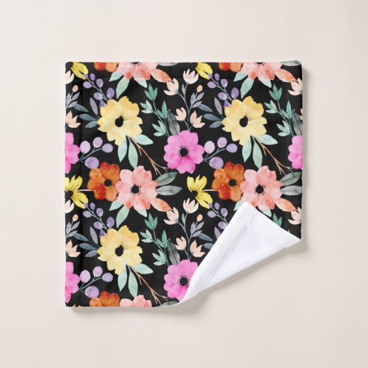 Floral botanische bloemen van de moderne Waterverf Bad Handdoek (Wasdoekje)