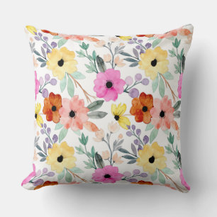 Floral botanische bloemen van de moderne Waterverf Kussen