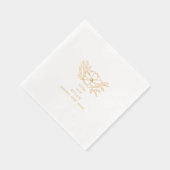 Floral Botanische bruiloft Folie Servetten (Rechts)