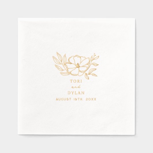 Floral Botanische bruiloft Folie Servetten (Voorkant)