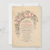 Floral Botanische bruiloft Kaart (Voorkant)