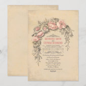  Floral Botanische bruiloft Kaart (Voorkant / Achterkant)