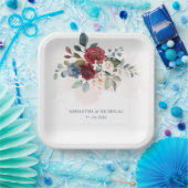 Floral Botanische bruiloft receptie Papieren Bordje (Feest)