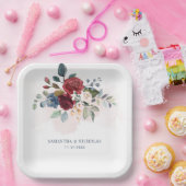 Floral Botanische bruiloft receptie Papieren Bordje (Feest)