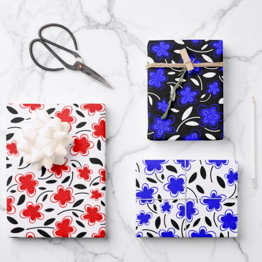 Floral botanische druppeltjes van de moderne Water Inpakpapier Vel (Voorkant)