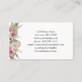 Floral botanische eminine voor kleine bedrijven visitekaartje (Achterkant)
