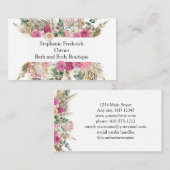 Floral botanische eminine voor kleine bedrijven visitekaartje (Voorkant / Achterkant)