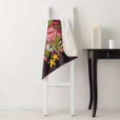 Floral botanische hand getrokken trilling  sherpa deken (In situ)