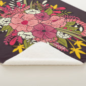 Floral botanische hand getrokken trilling  sherpa deken (3/4)