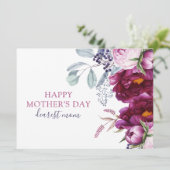 Floral botanische Moederdag platte Kaart (Staand voorkant)