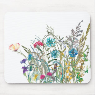 Floral botanische Muismat van de Wilde Zomer