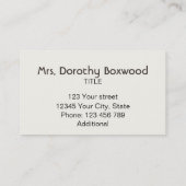 Floral botanische roze tuinbloem  visitekaartje (Achterkant)