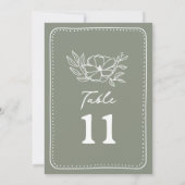 Floral Botanische Salie Groene bruiloft Kaart (Achterkant)