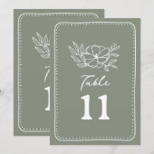 Floral Botanische Salie Groene bruiloft Kaart (Voorkant / Achterkant)