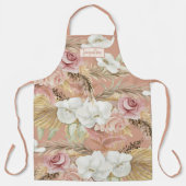 Floral Botanische Waterverf Blush Palm Greenery Schort (Voorkant)