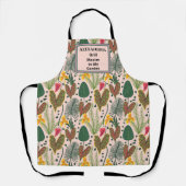 Floral Botanische Waterverf Flowers personaliseren Schort (Voorkant)