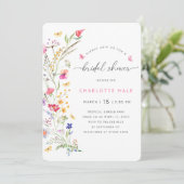 Floral Botanische Waterverf Roze Vrijgezellenfeest Kaart (Staand voorkant)