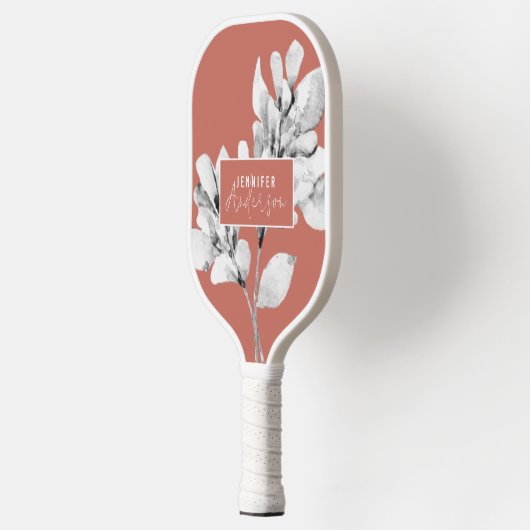 Floral Botanische Waterverf Script roze Pickleball Paddle (Links)