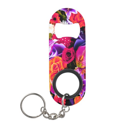 Floral Bottle Open Colorful Sleutelhanger Mini Flessenopener (Voorkant)